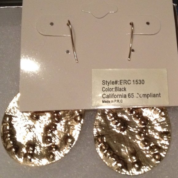 Amrita Singh Zebra Tear Drop Dangle wire earrings NEW - Picture 2 of 4